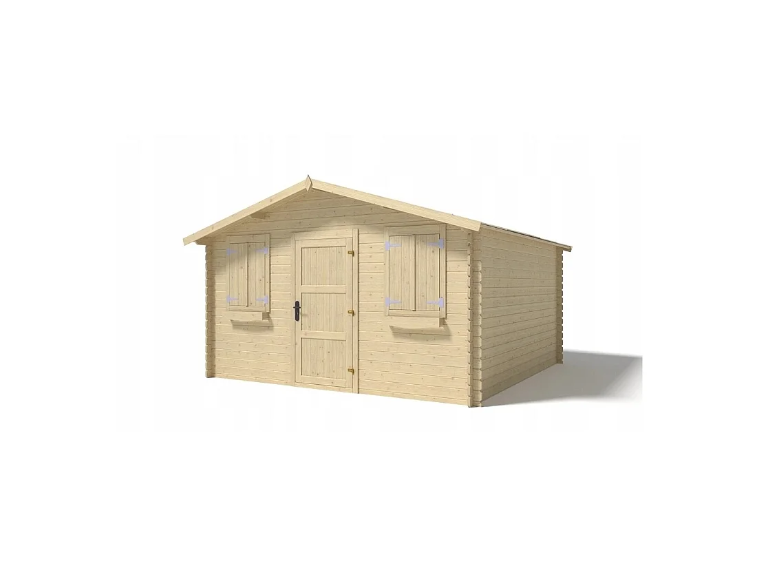 Casetta da giardino in legno - 16m2 - 4x4m - 28mm - colore: naturale - DOM149 - ALTANKA