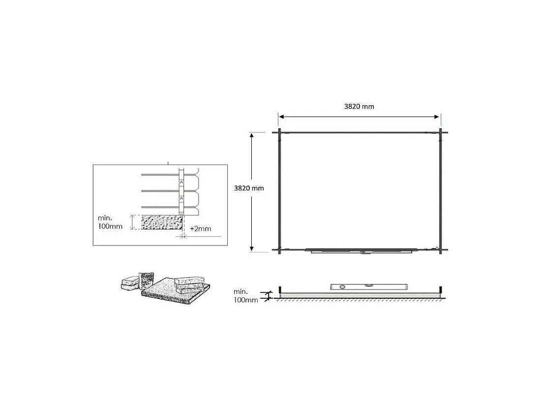Casetta da giardino in legno - 16m2 - 4x4m - 28mm - colore: naturale - DOM149 - ALTANKA
