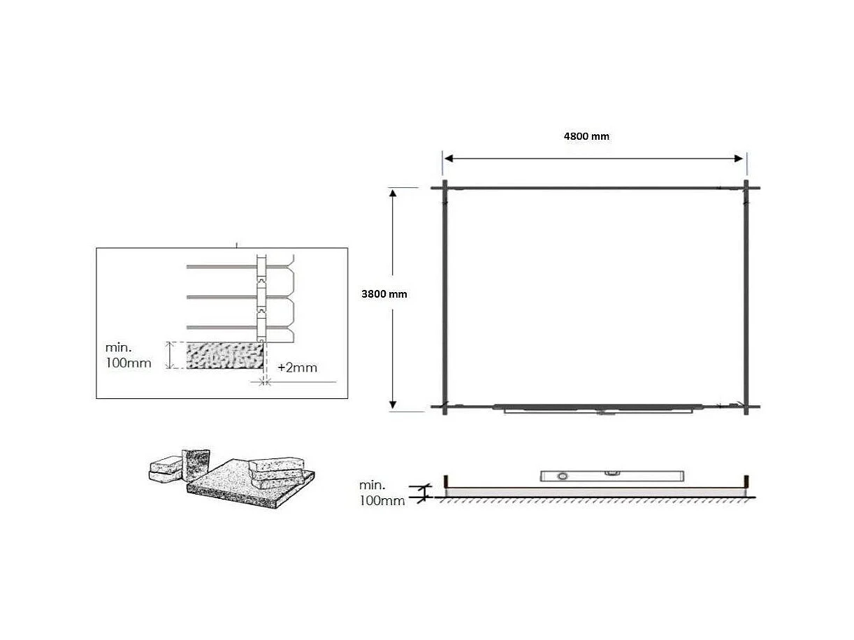 Casetta da giardino in legno - 20.00m2 - 5.00x4.00m - impregnata - 45mm - colore: marrone - DOM376 - ALTANKA