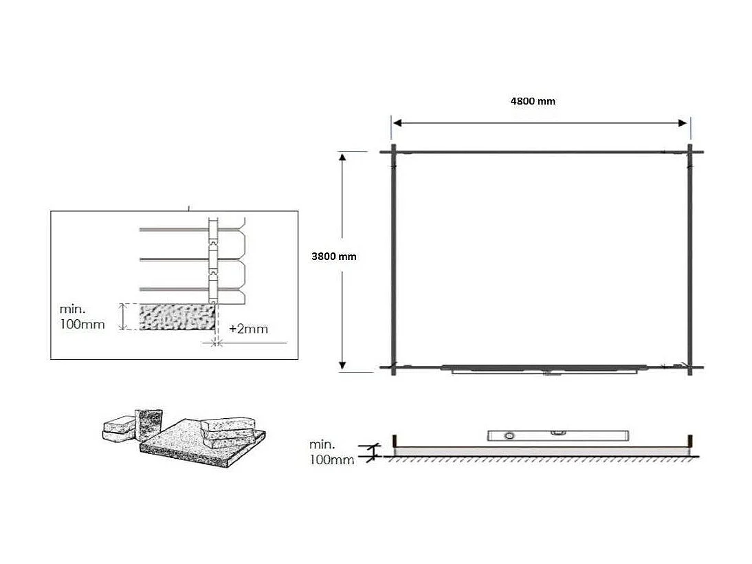 Casetta da giardino in legno - 20.00m2 - 5.00x4.00m - impregnata - 45mm - colore: marrone - DOM376 - ALTANKA