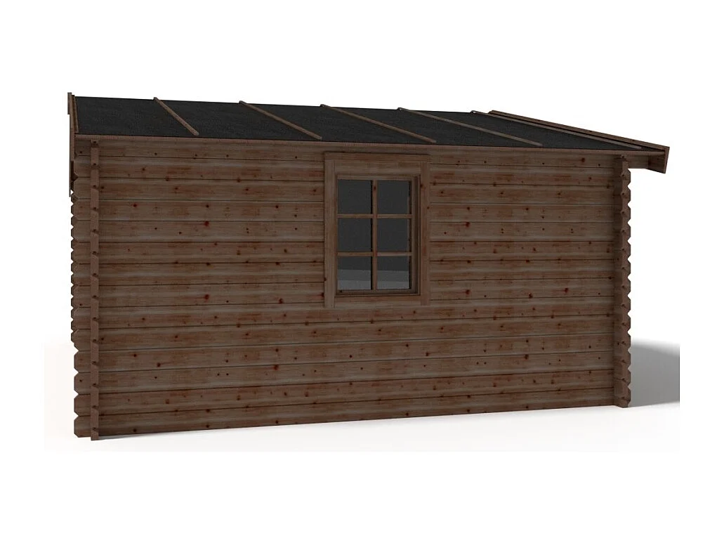 Casetta da giardino in legno - 20.00m2 - 5.00x4.00m - impregnata - 45mm - colore: marrone - DOM376 - ALTANKA