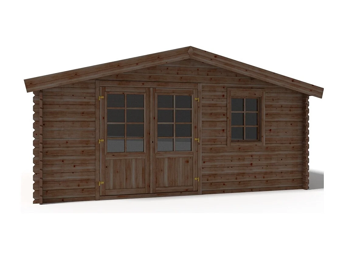 Casetta da giardino in legno - 20.00m2 - 5.00x4.00m - impregnata - 45mm - colore: marrone - DOM376 - ALTANKA