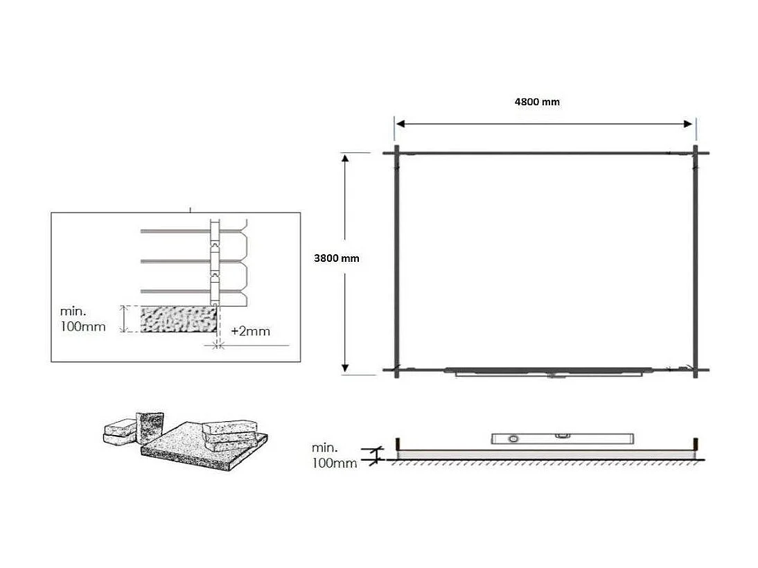 Abri de jardin en bois - 20m2 - 5x4m - Traité - Ep. 45mm - Couleur: marron - DOM376 - ALTANKA