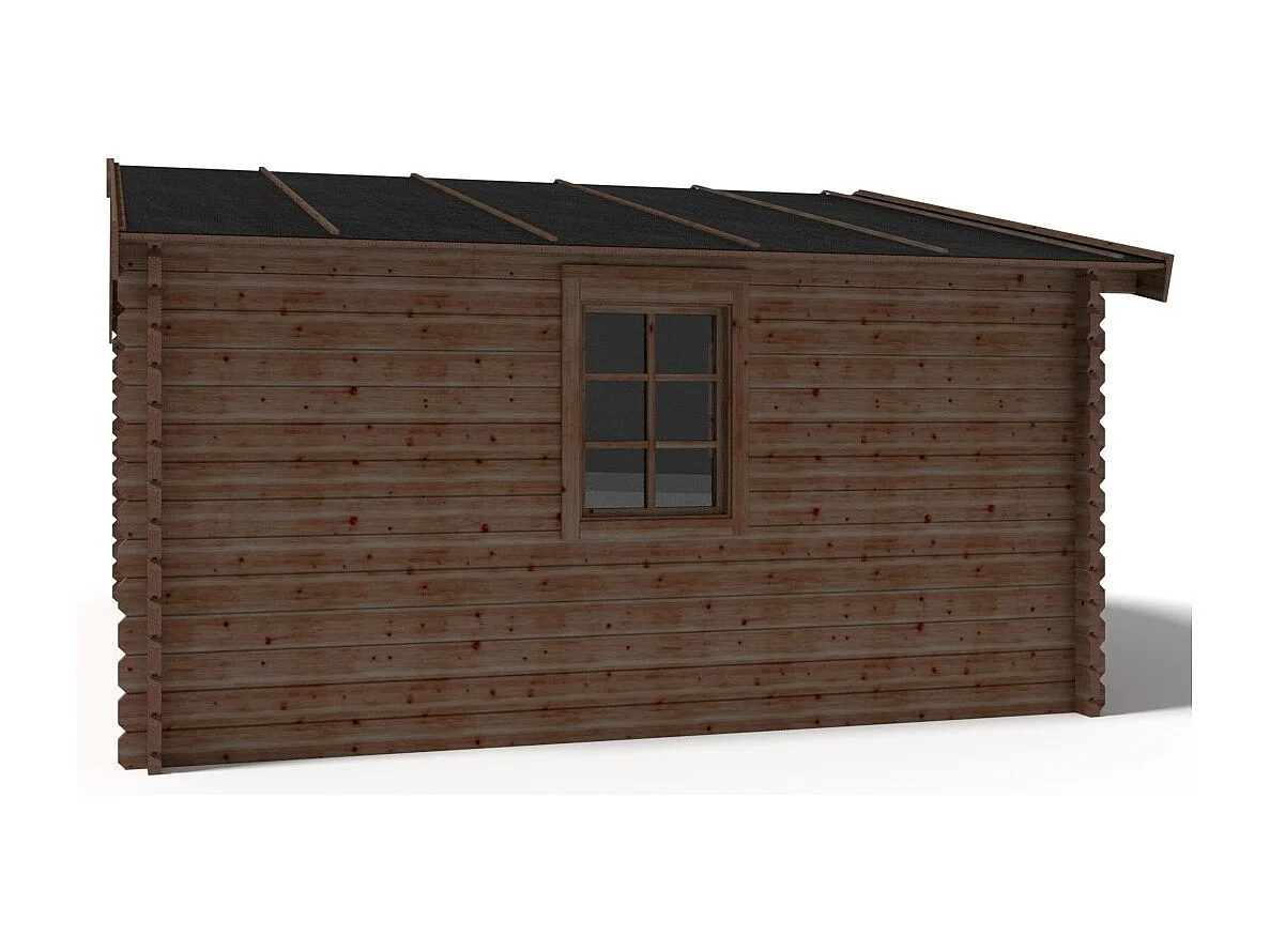Abri de jardin en bois - 20m2 - 5x4m - Traité - Ep. 45mm - Couleur: marron - DOM376 - ALTANKA