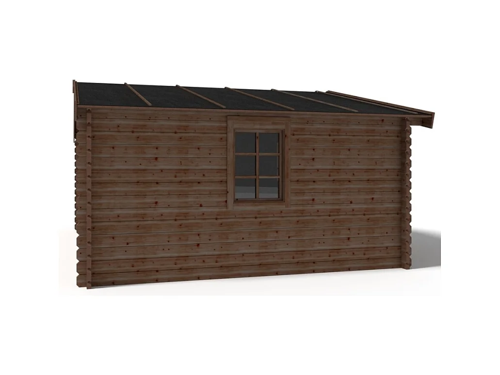 Abri de jardin en bois - 20m2 - 5x4m - Traité - Ep. 45mm - Couleur: marron - DOM376 - ALTANKA