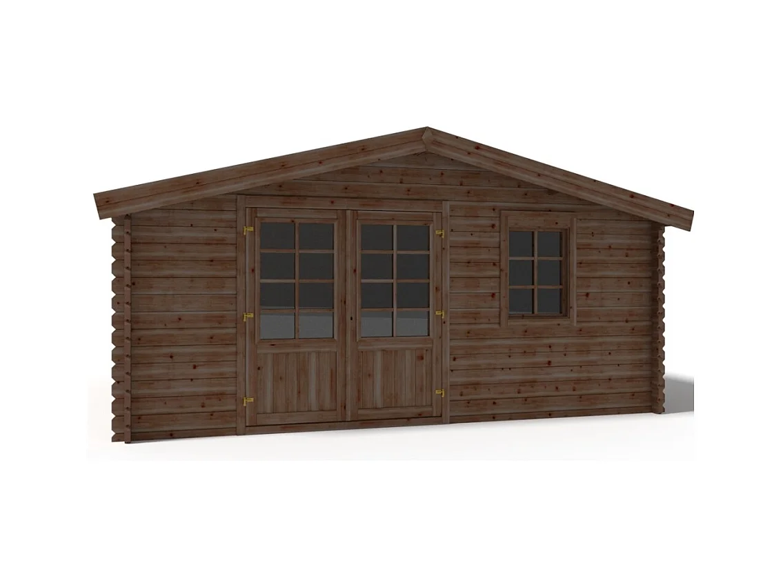 Abri de jardin en bois - 20m2 - 5x4m - Traité - Ep. 45mm - Couleur: marron - DOM376 - ALTANKA