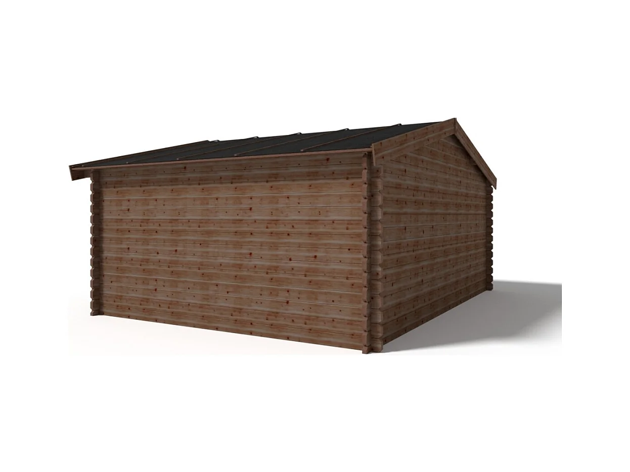 Abri de jardin en bois - 20m2 - 5x4m - Traité - Ep. 45mm - Couleur: marron - DOM376 - ALTANKA