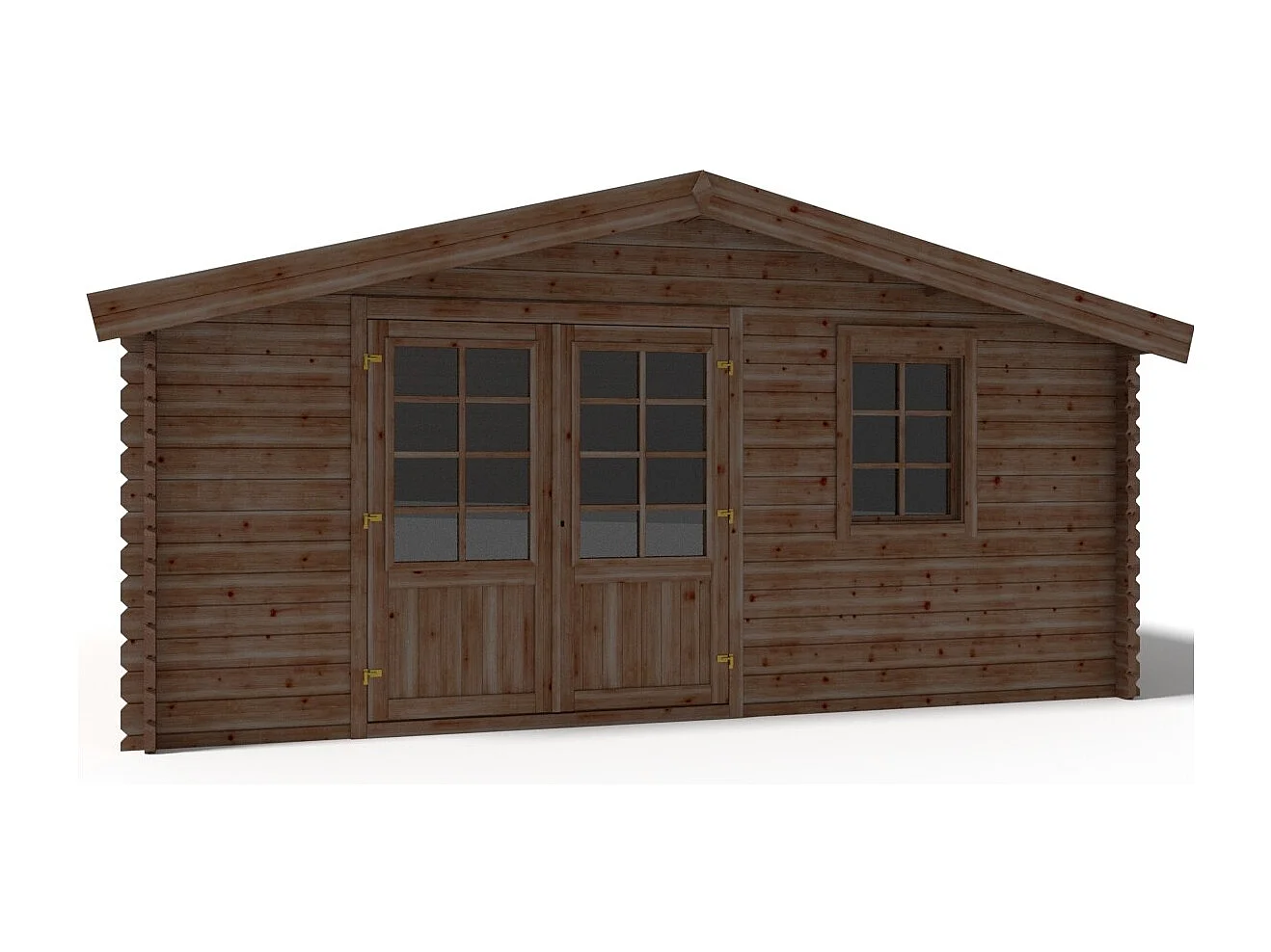 Abri de jardin en bois - 20m2 - 5x4m - Traité - Ep. 45mm - Couleur: marron - DOM376 - ALTANKA