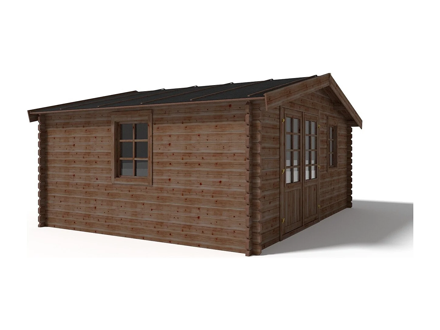 Abri de jardin en bois - 20m2 - 5x4m - Traité - Ep. 45mm - Couleur: marron - DOM376 - ALTANKA