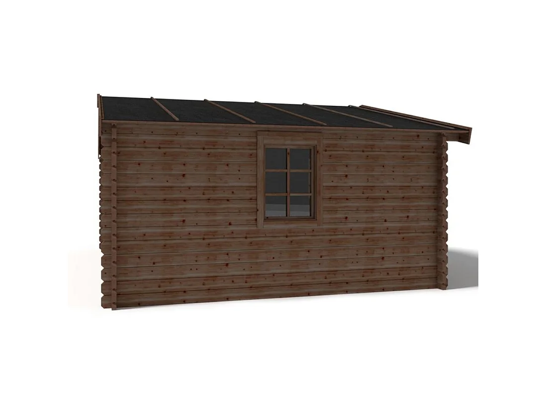 Casetta da giardino in legno - 20m2 - 5x4m - impregnata - 45mm - colore: marrone - DOM376 - ALTANKA