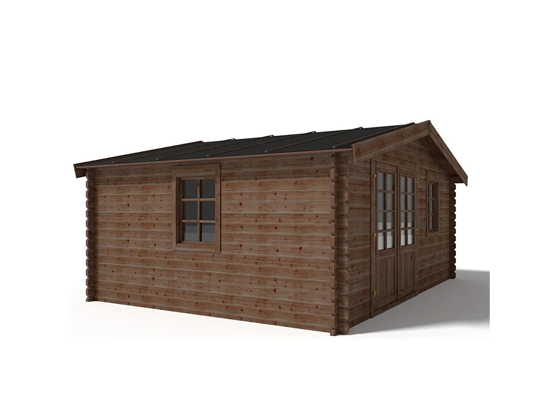Casetta da giardino in legno - 20m2 - 5x4m - impregnata - 45mm - colore: marrone - DOM376 - ALTANKA