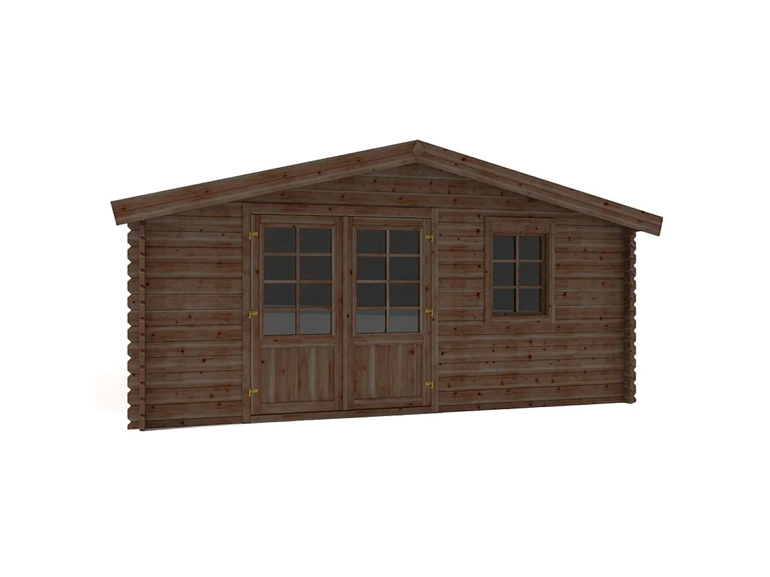 Casetta da giardino in legno - 20m2 - 5x4m - impregnata - 45mm - colore: marrone - DOM376 - ALTANKA