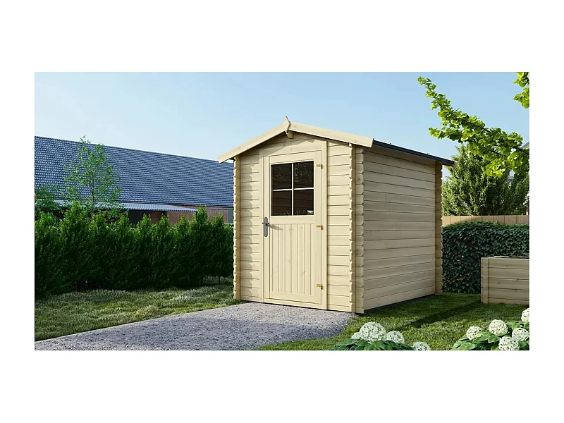 Casetta da giardino in legno - 4.75m2 - 1.90x2.50m - 28mm - colore: naturale - DOM594 - ALTANKA