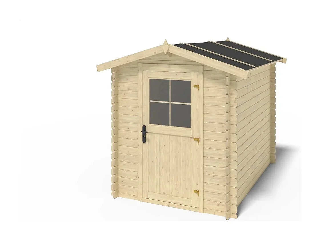 Casetta da giardino in legno - 4.75m2 - 1.90x2.50m - 28mm - colore: naturale - DOM594 - ALTANKA