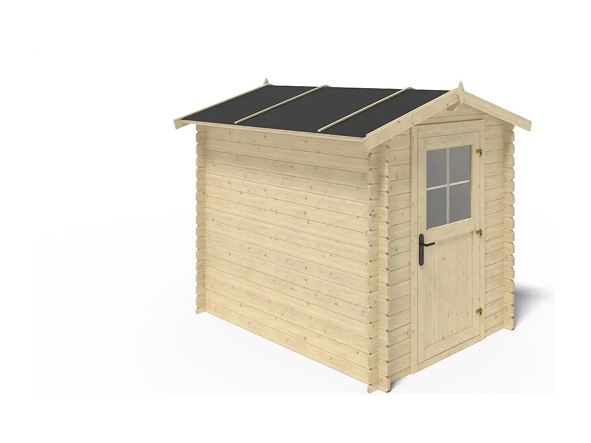 Casetta da giardino in legno - 4.75m2 - 1.90x2.50m - 28mm - colore: naturale - DOM594 - ALTANKA