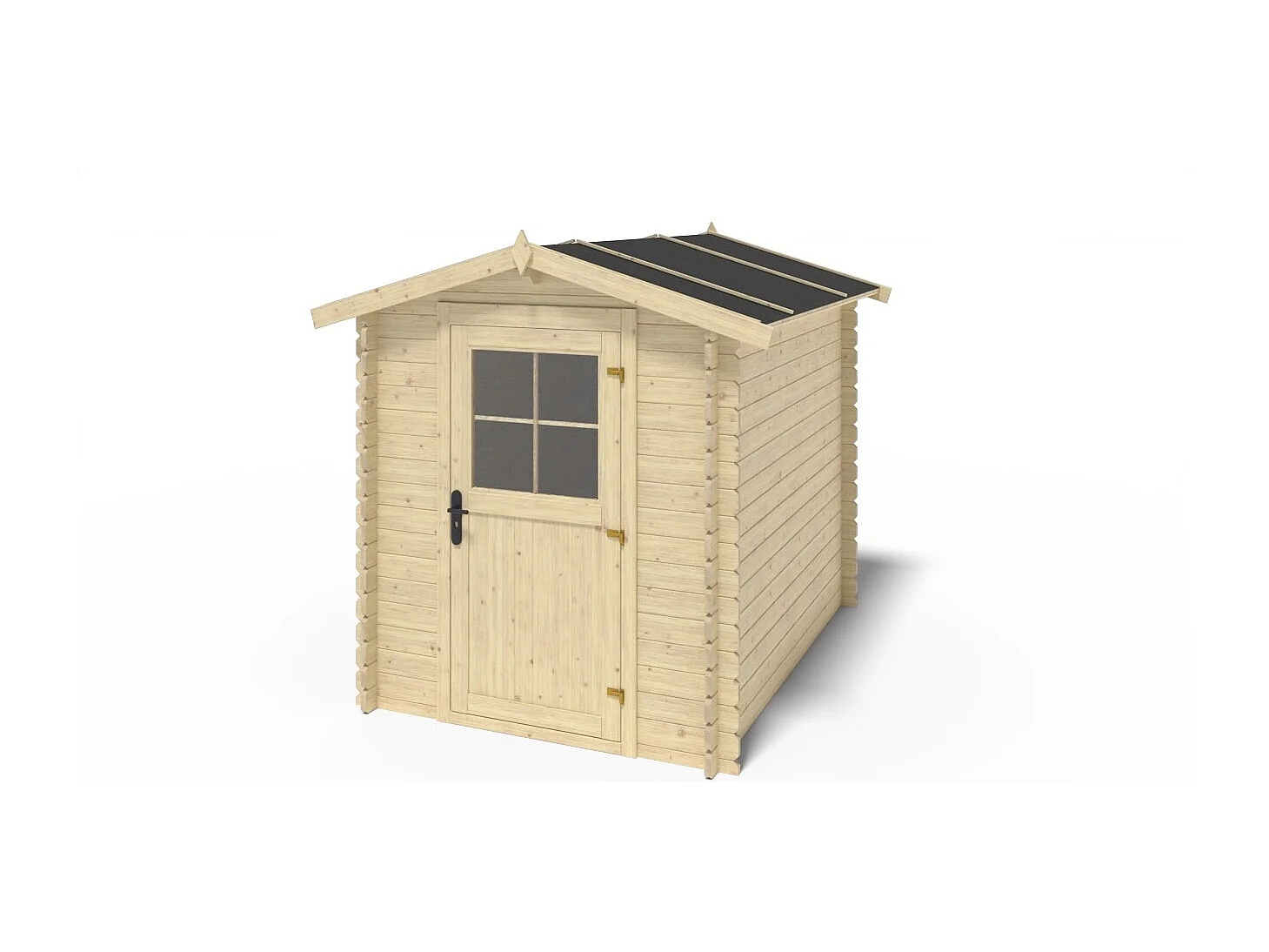 Abri de jardin en bois - 4.75m2 - 1.9x2.5m - Ep. 28mm - Couleur: naturel - DOM594 - ALTANKA