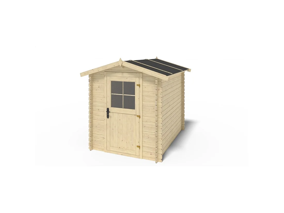Abri de jardin en bois - 4.75m2 - 1.9x2.5m - Ep. 28mm - Couleur: naturel - DOM594 - ALTANKA