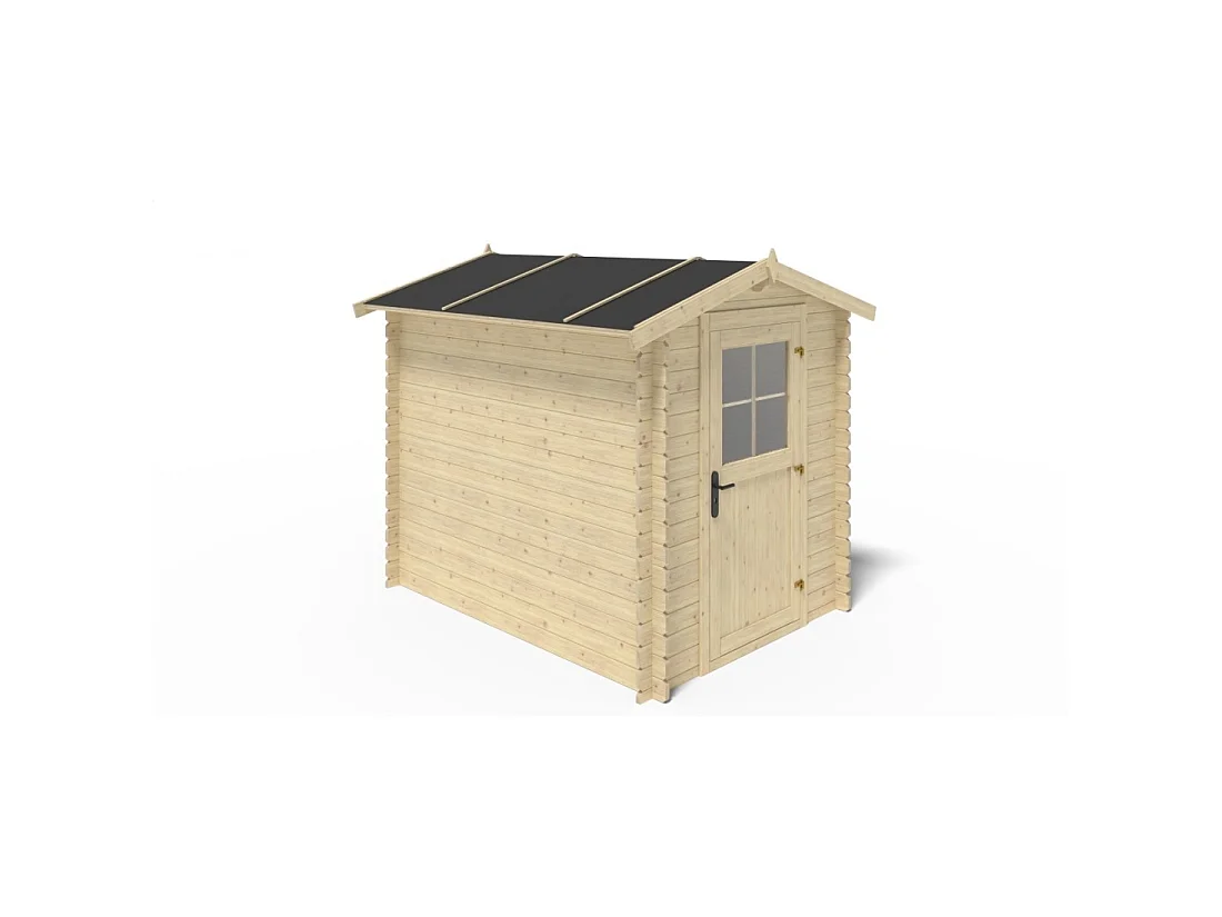Abri de jardin en bois - 4.75m2 - 1.9x2.5m - Ep. 28mm - Couleur: naturel - DOM594 - ALTANKA