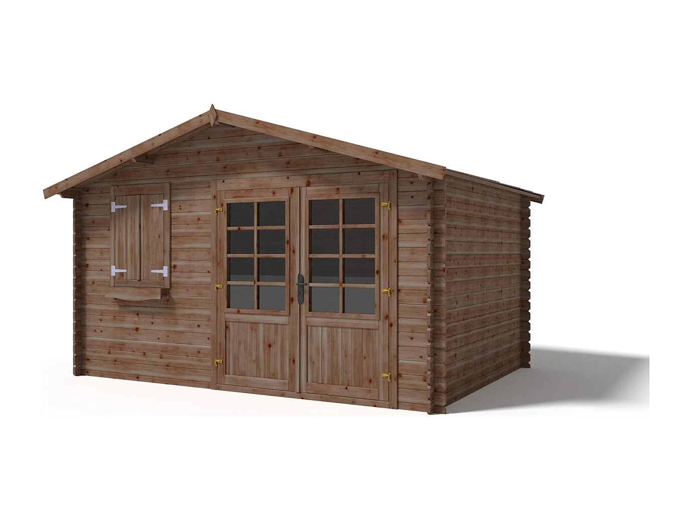 Casetta da giardino in legno - 12m2 - 4x3m - impregnata - 28mm - colore: marrone - DOM595 - ALTANKA