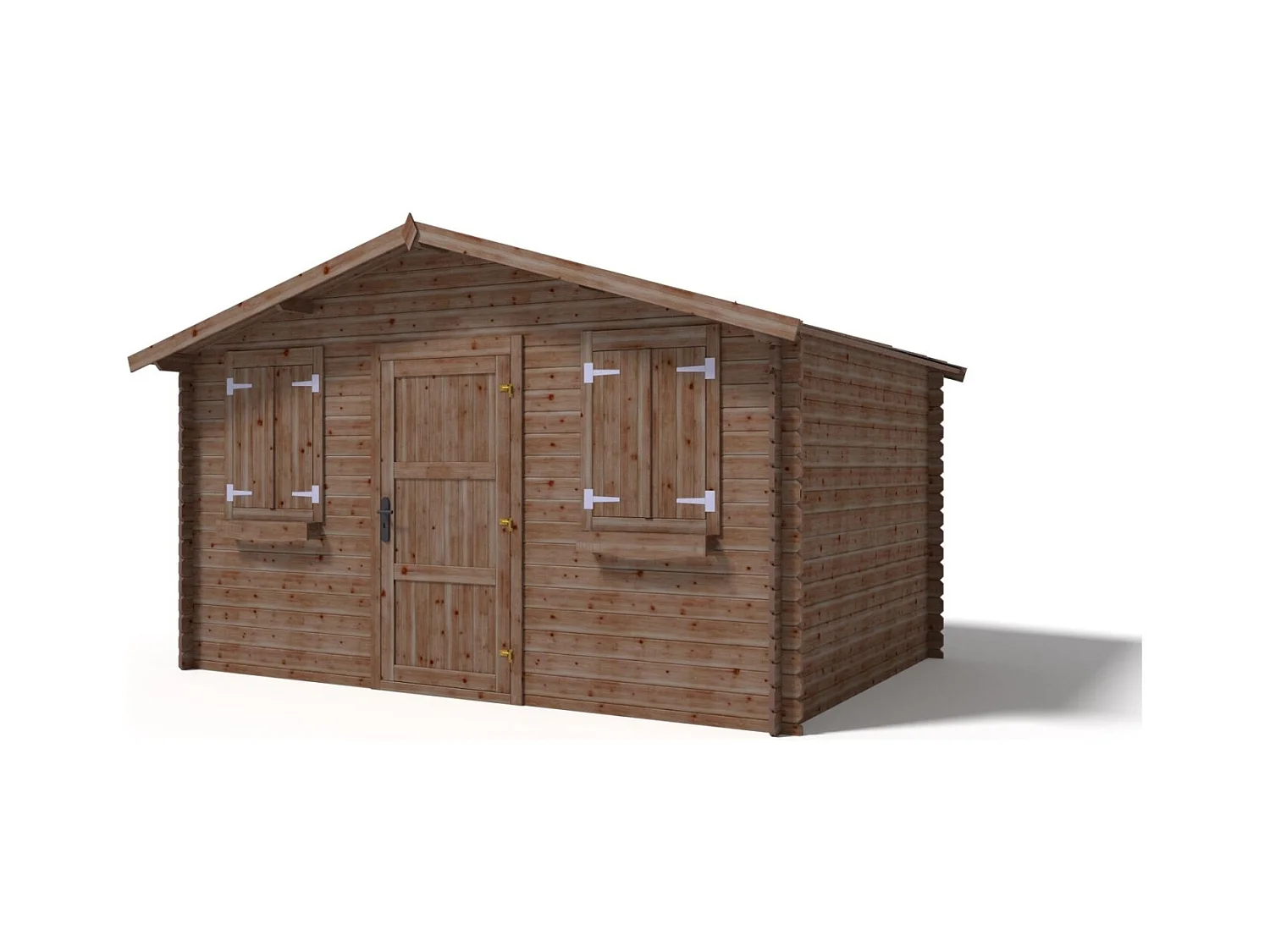 Abri de jardin en bois - 12m2 - 4x3m - Traité - Ep. 28mm - Couleur: marron - DOM418 - ALTANKA