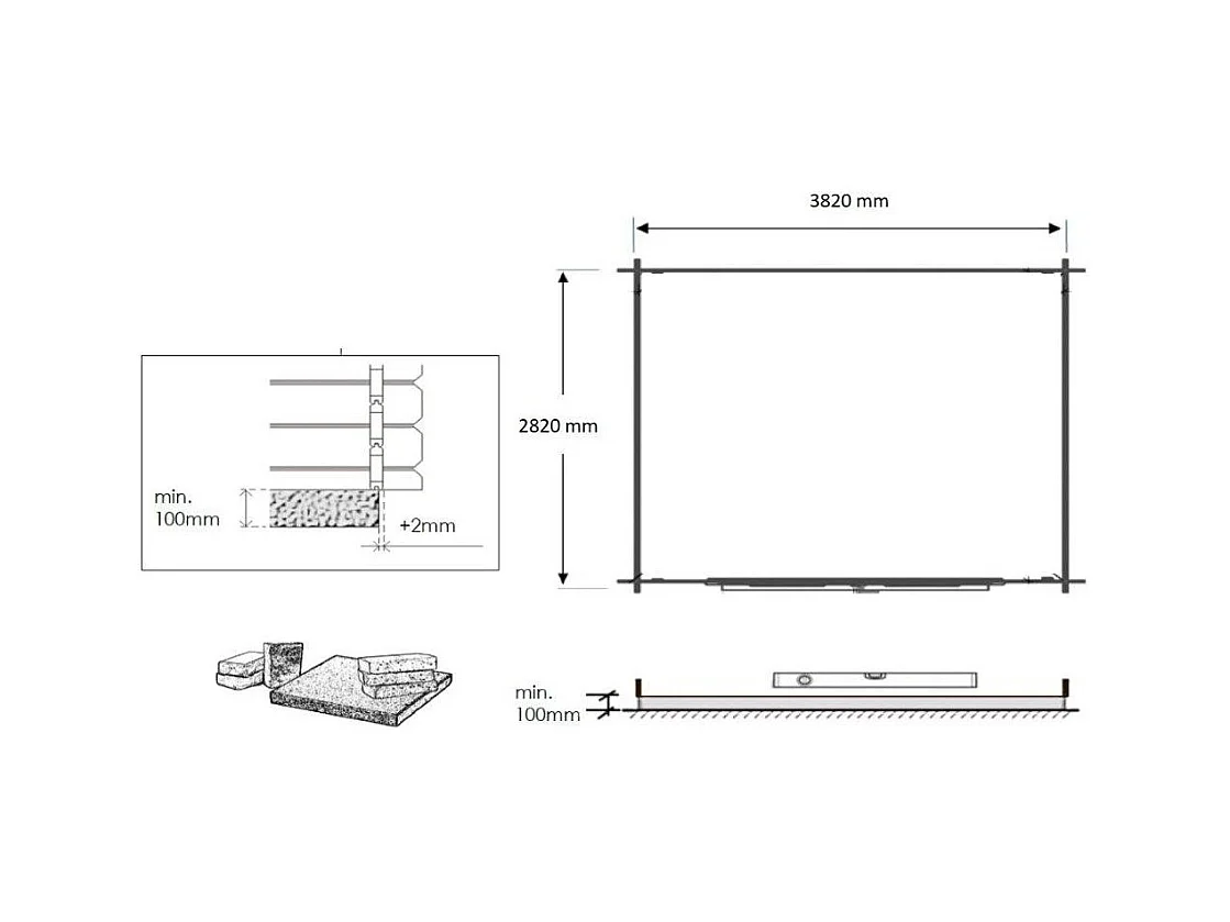 Abri de jardin en bois - 12m2 - 4x3m - Traité - Ep. 28mm - Couleur: marron - DOM418 - ALTANKA