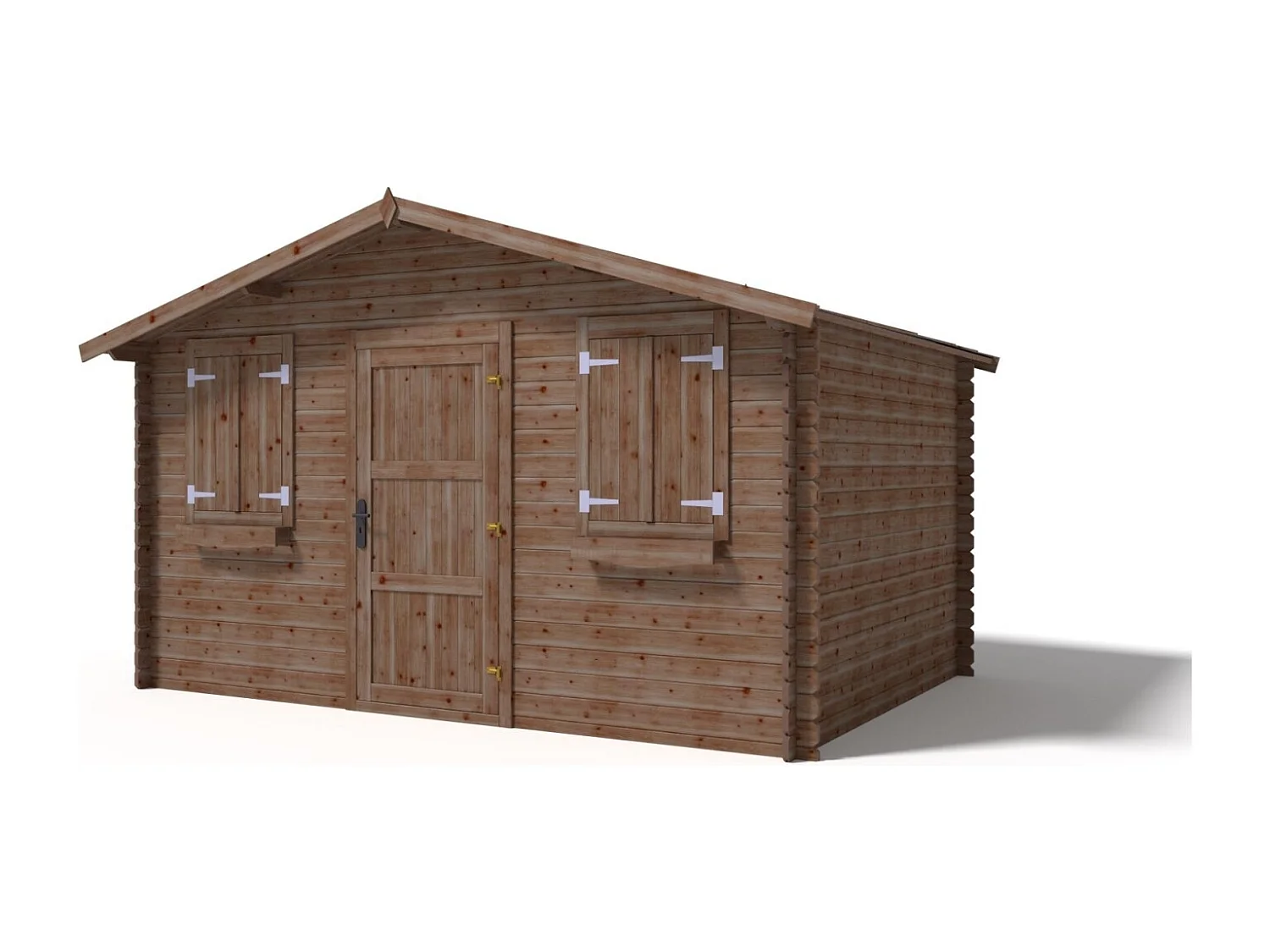 Abri de jardin en bois - 12m2 - 4x3m - Traité - Ep. 28mm - Couleur: marron - DOM418 - ALTANKA