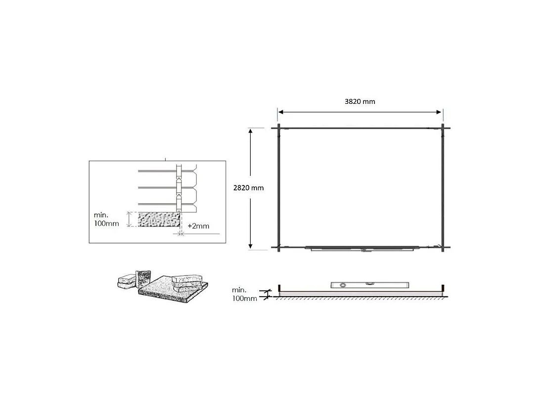Casetta da giardino in legno - 12m2 - 4x3m - impregnata - 28mm - colore: marrone - DOM418 - ALTANKA