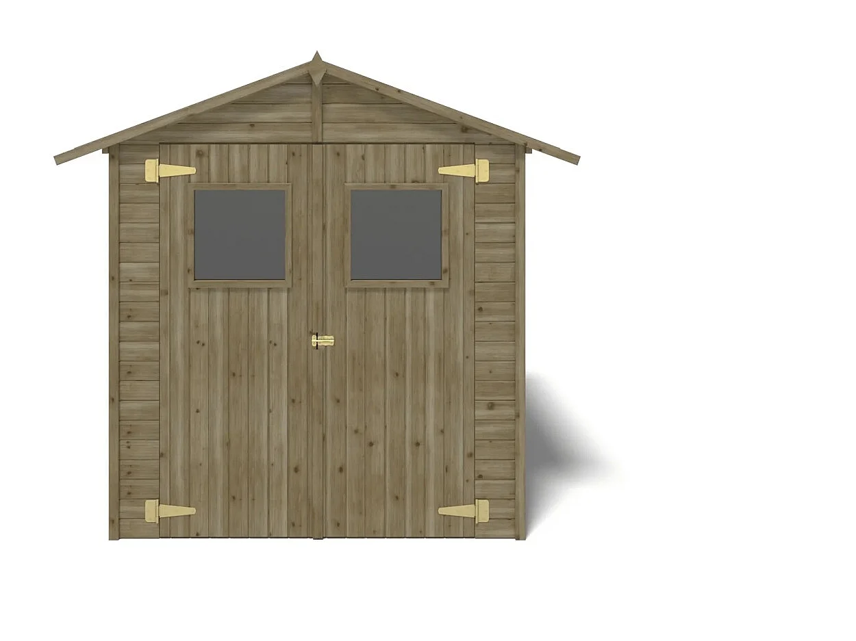 Casetta da giardino in legno 3.46 m2 - 1.90x1.82 m - 12.5 mm - Impregnata - DOM218 - ALTANKA