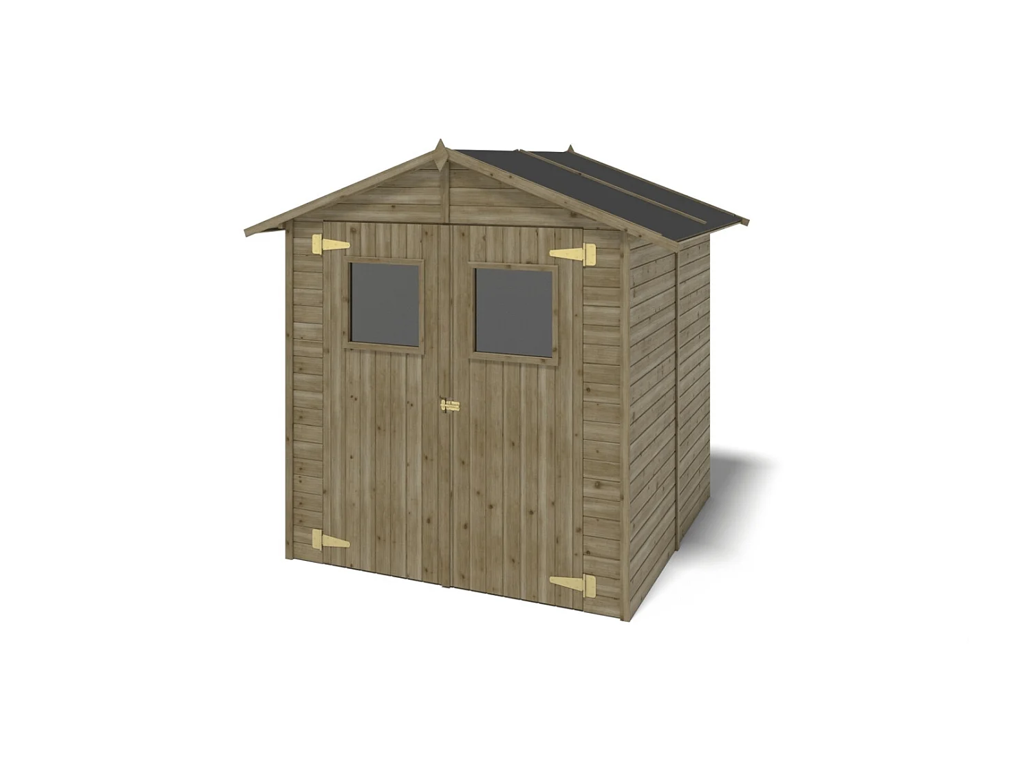 Abri de jardin en bois 3.46 m2 - 1.9x1.82 m - traité - Couleur: vert - DOM218 - ALTANKA
