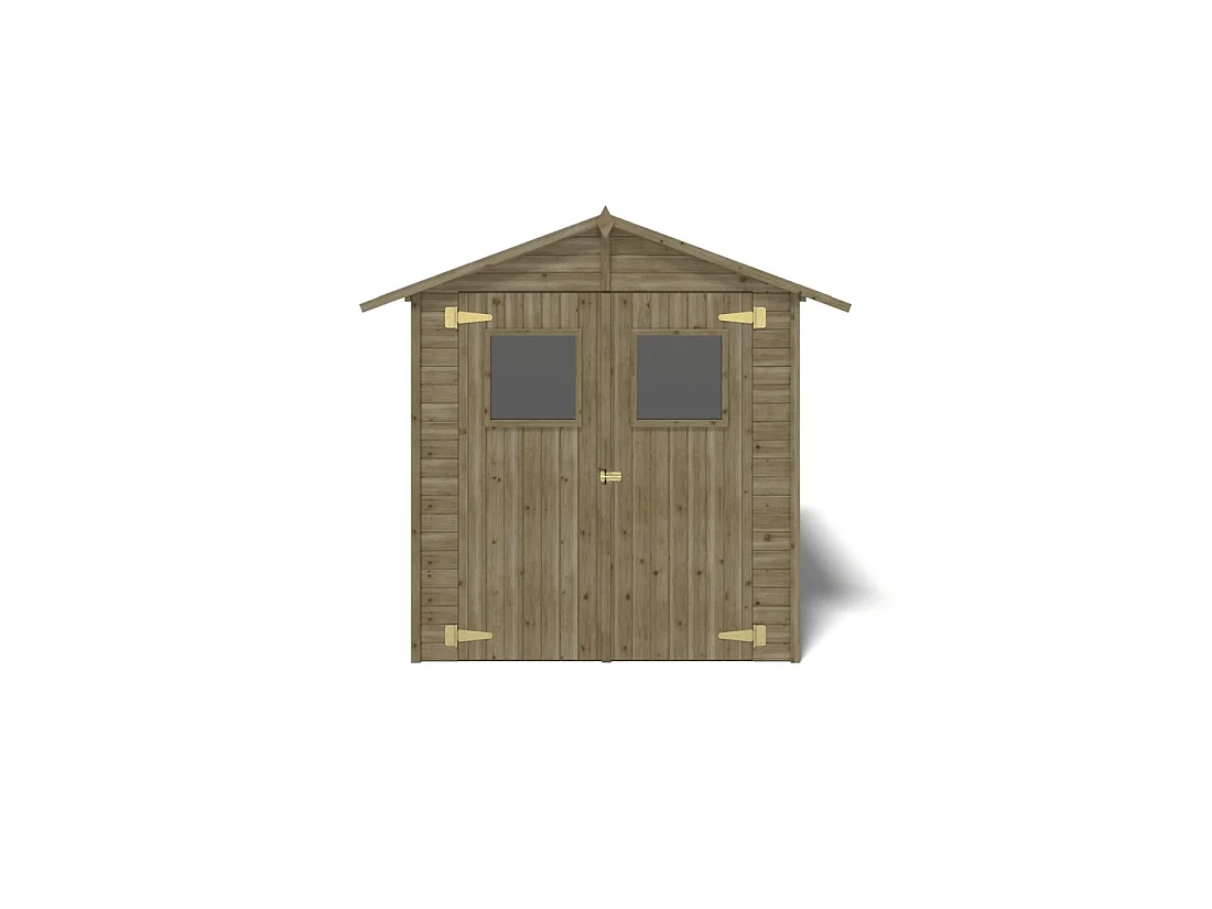 Abri de jardin en bois 3.46 m2 - 1.9x1.82 m - traité - Couleur: vert - DOM218 - ALTANKA