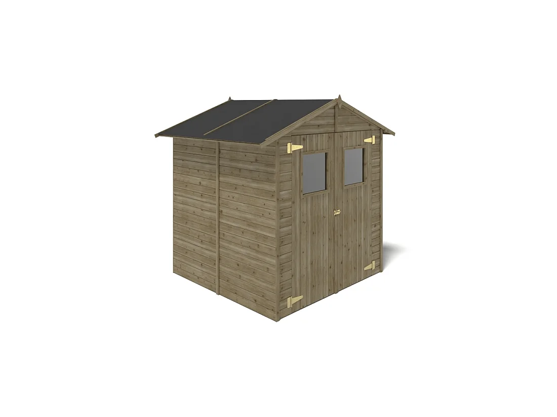Abri de jardin en bois 3.46 m2 - 1.9x1.82 m - traité - Couleur: vert - DOM218 - ALTANKA