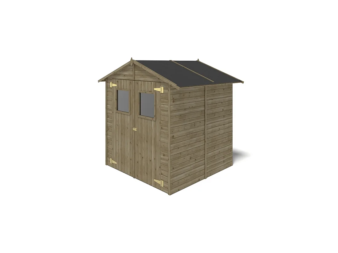 Abri de jardin en bois 3.46 m2 - 1.9x1.82 m - traité - Couleur: vert - DOM218 - ALTANKA