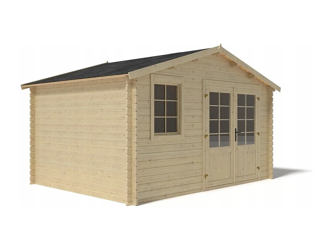 Abri de jardin en bois - 11.7m2 - 3.9x3m - Ep. 34mm - Couleur: naturel - DOM561 - ALTANKA
