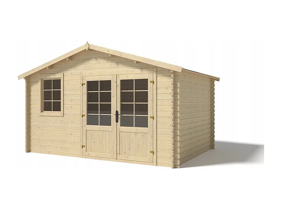 Abri de jardin en bois - 11.7m2 - 3.9x3m - Ep. 34mm - Couleur: naturel - DOM561 - ALTANKA