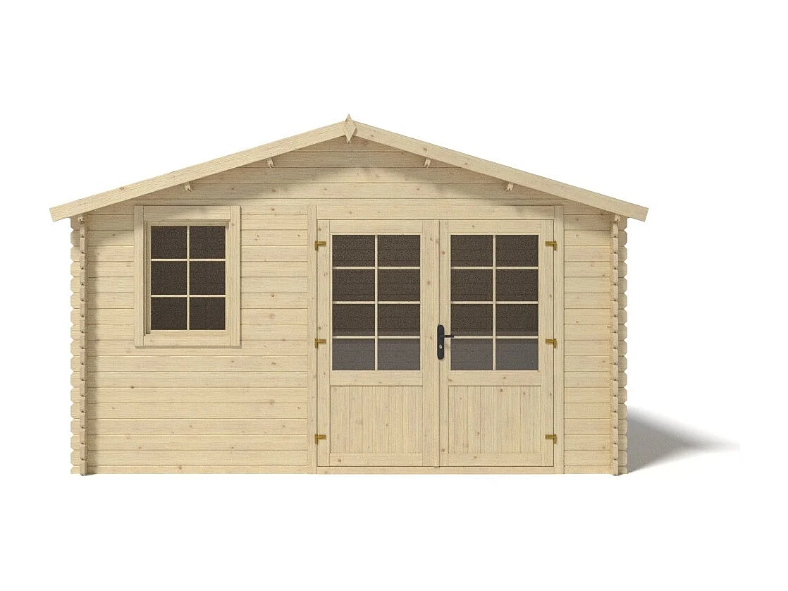 Abri de jardin en bois - 11.7m2 - 3.9x3m - Ep. 34mm - Couleur: naturel - DOM561 - ALTANKA