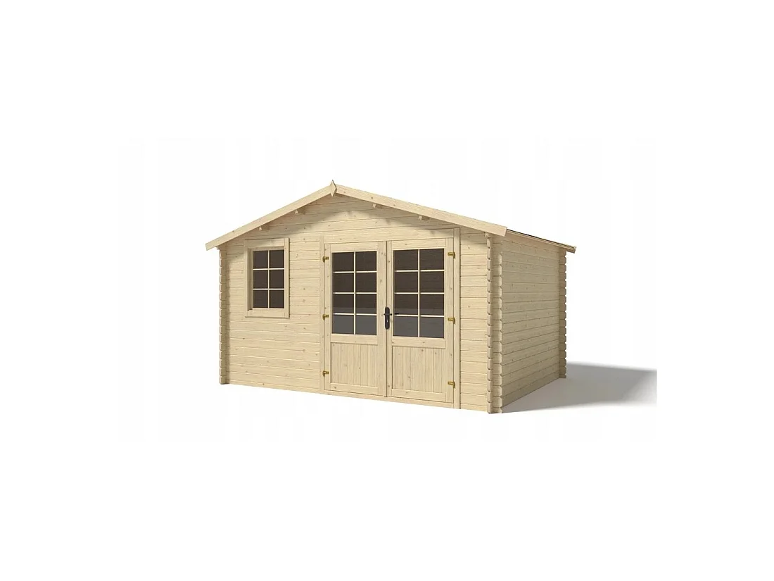 Casetta da giardino in legno - 11.7m2 - 3.9x3m - 34mm - colore: naturale - DOM561 - ALTANKA