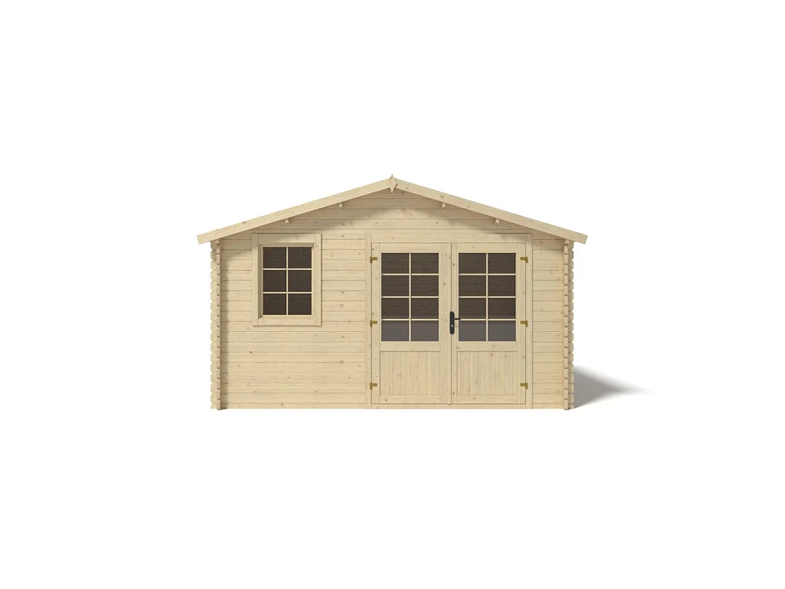 Casetta da giardino in legno - 11.7m2 - 3.9x3m - 34mm - colore: naturale - DOM561 - ALTANKA