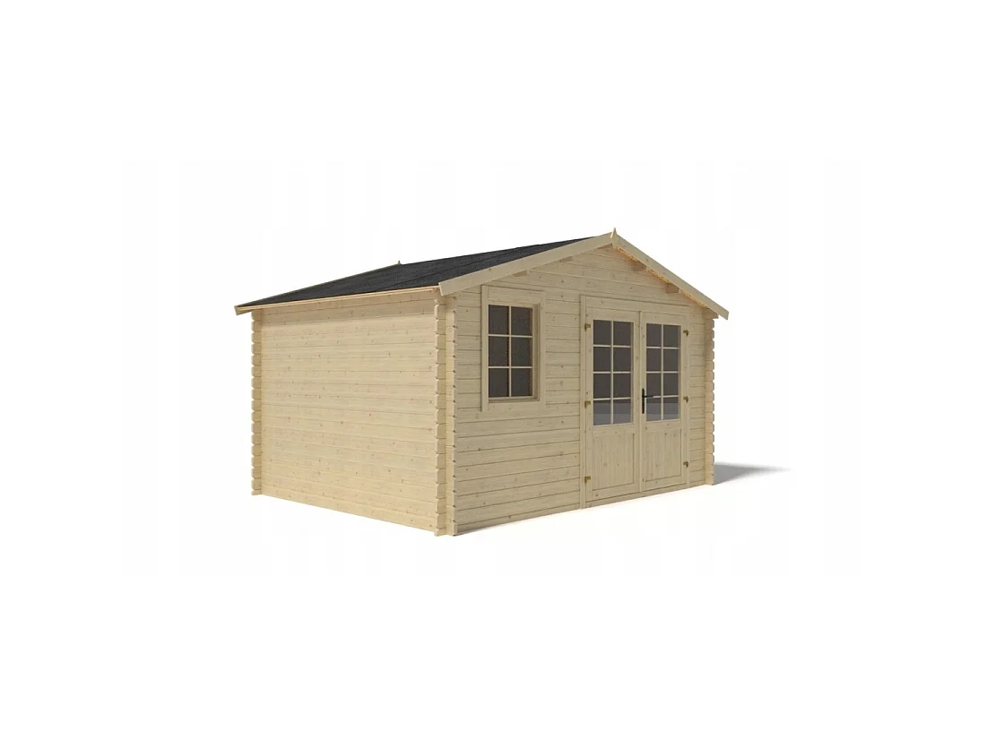 Casetta da giardino in legno - 11.7m2 - 3.9x3m - 34mm - colore: naturale - DOM561 - ALTANKA