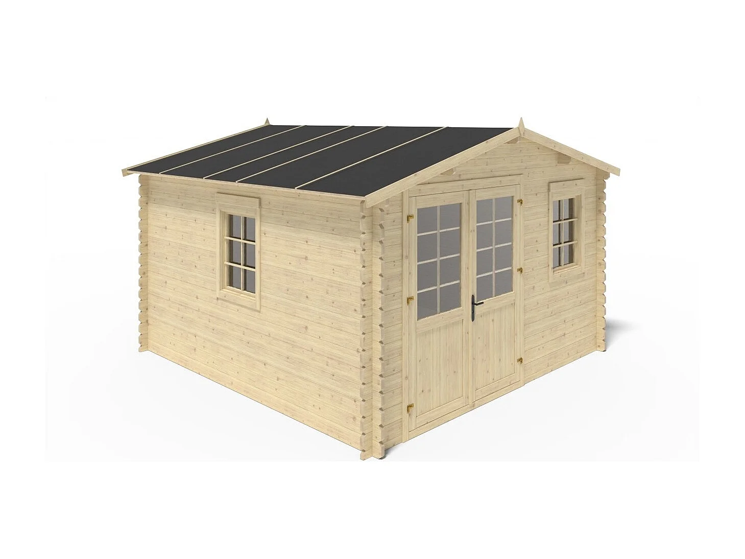 Abri de jardin en bois - 16m2 - 4x4m - Ep. 40mm - Couleur: naturel - DOM611 - ALTANKA