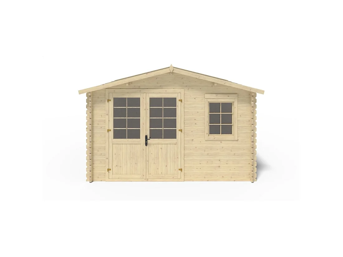 Abri de jardin en bois - 16m2 - 4x4m - Ep. 40mm - Couleur: naturel - DOM611 - ALTANKA
