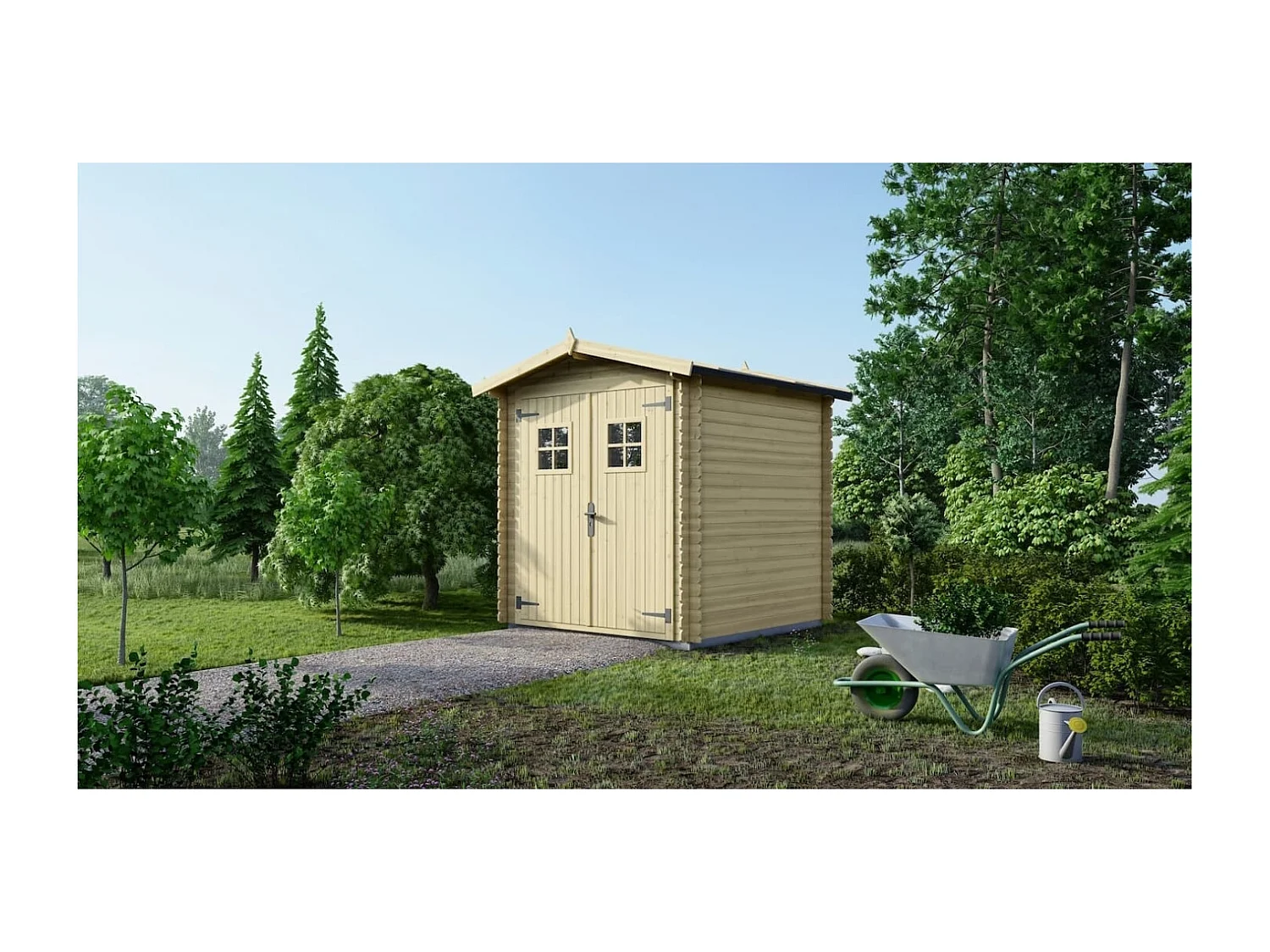 Abri de jardin en bois - 4m2 - 2x2m - Ep. 19mm - Couleur: naturel - DOM565 - ALTANKA