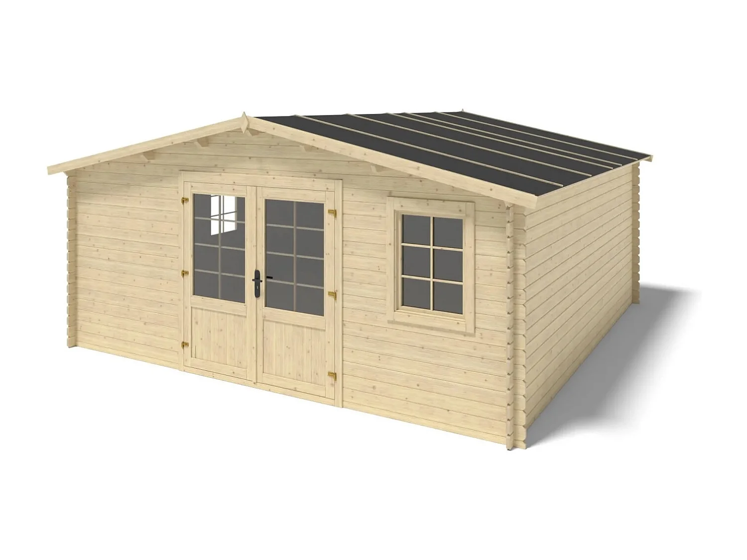 Casetta da giardino in legno - 25.00m2 - 5.00x5.00m - 28mm - colore: naturale - DOM591 - ALTANKA