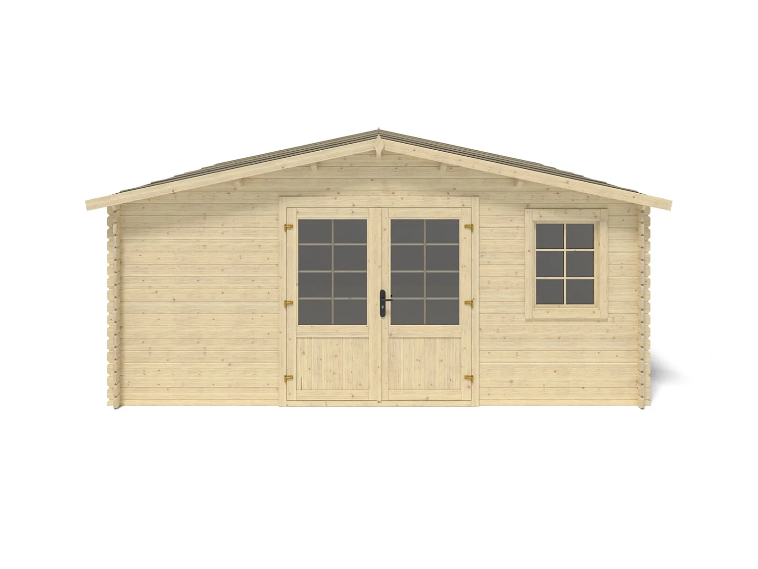 Abri de jardin en bois - 25m2 - 5x5m - Ep. 28mm - Couleur: naturel - DOM591 - ALTANKA