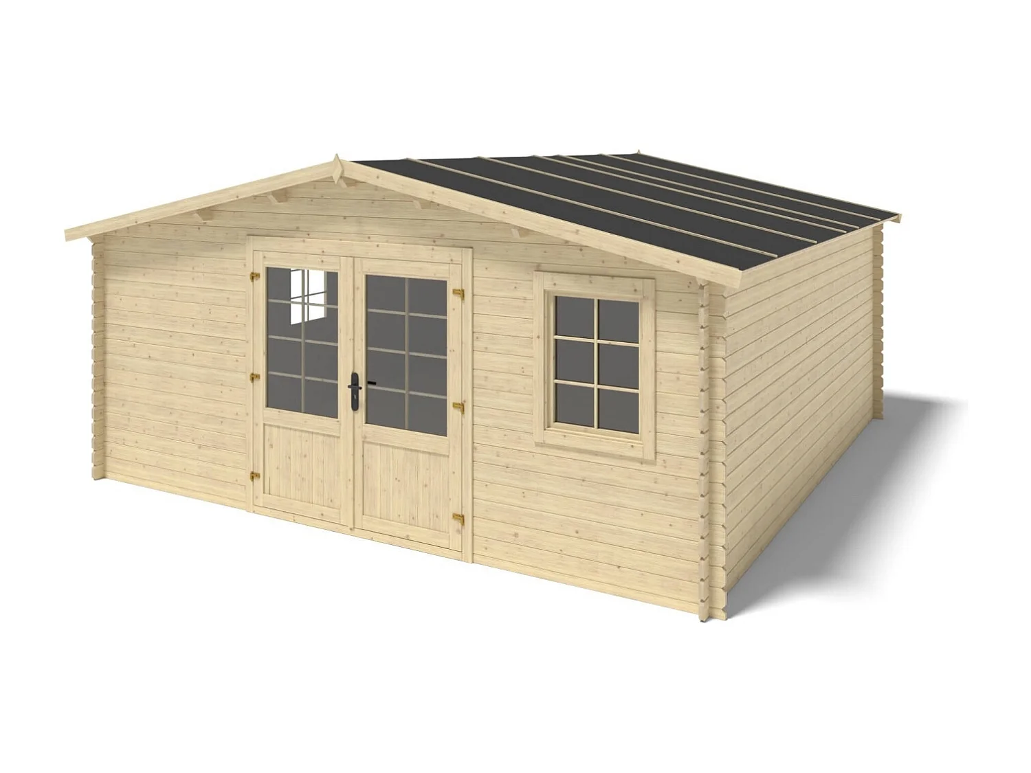 Abri de jardin en bois - 25m2 - 5x5m - Ep. 28mm - Couleur: naturel - DOM591 - ALTANKA