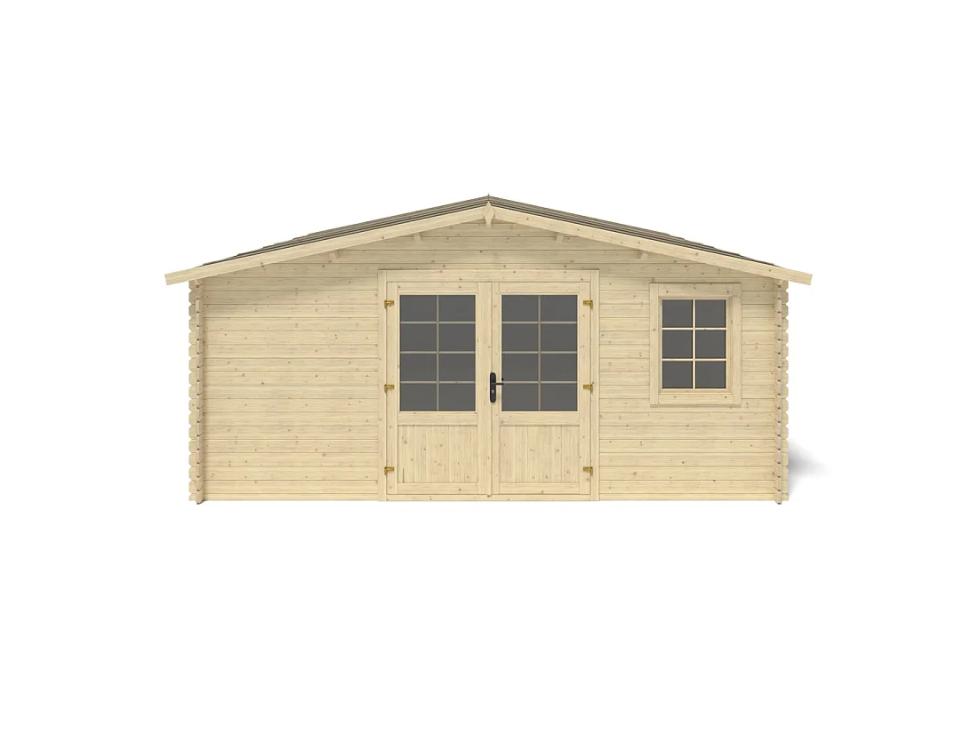 Abri de jardin en bois - 25m2 - 5x5m - Ep. 28mm - Couleur: naturel - DOM591 - ALTANKA