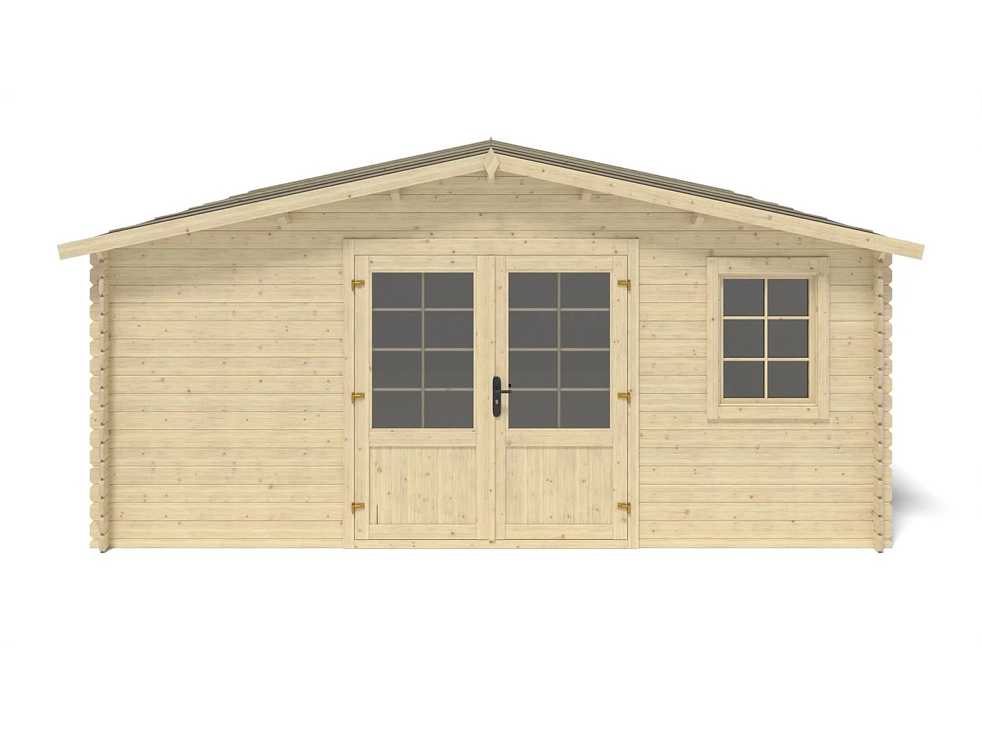 Abri de jardin en bois - 25m2 - 5x5m - Ep. 28mm - Couleur: naturel - DOM591 - ALTANKA