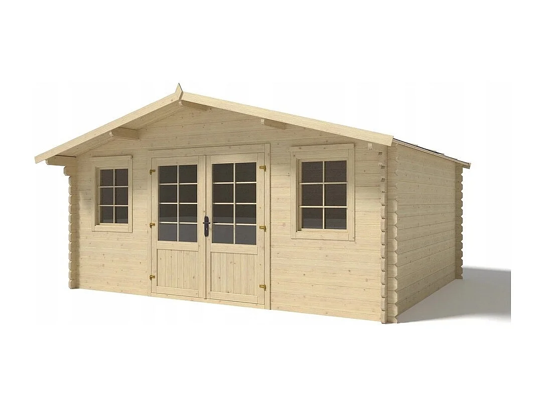 Abri de jardin en bois - 19.2m2 - 4.8x4m - Ep. 40mm - Couleur: naturel - DOM370 - ALTANKA