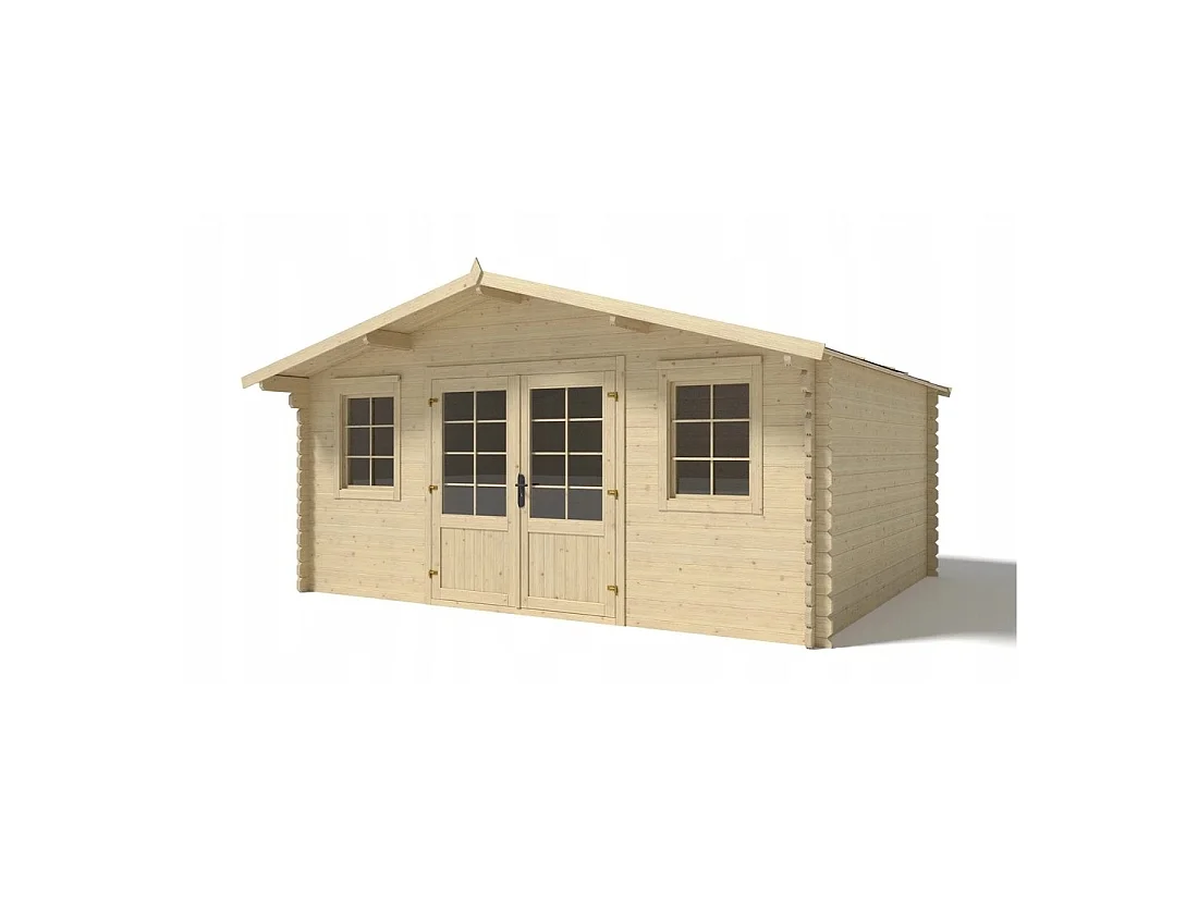 Abri de jardin en bois - 19.2m2 - 4.8x4m - Ep. 40mm - Couleur: naturel - DOM370 - ALTANKA