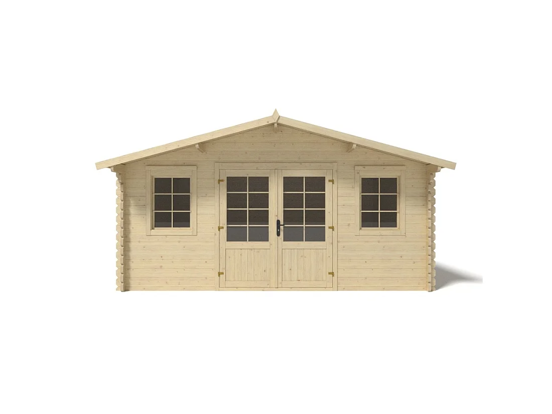 Abri de jardin en bois - 19.2m2 - 4.8x4m - Ep. 40mm - Couleur: naturel - DOM370 - ALTANKA