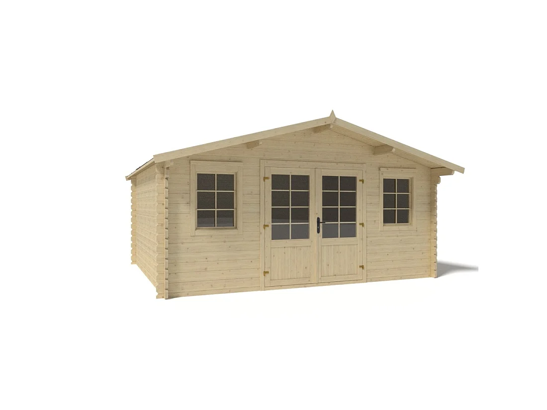 Abri de jardin en bois - 19.2m2 - 4.8x4m - Ep. 40mm - Couleur: naturel - DOM370 - ALTANKA